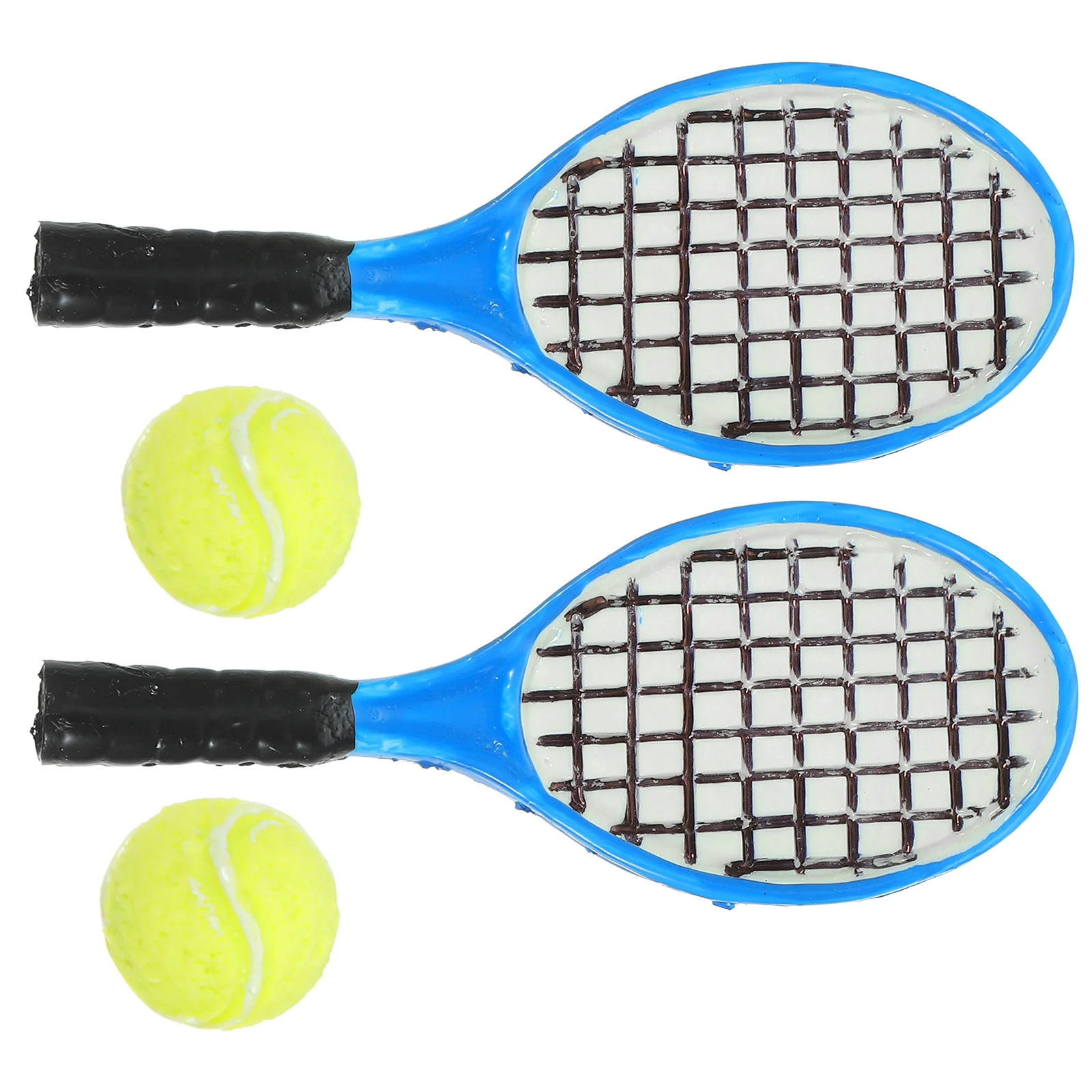 

4 Pcs Frescobol Tennis Rackets Balls Simulation Model Decoration Models Micro Sports Accessories