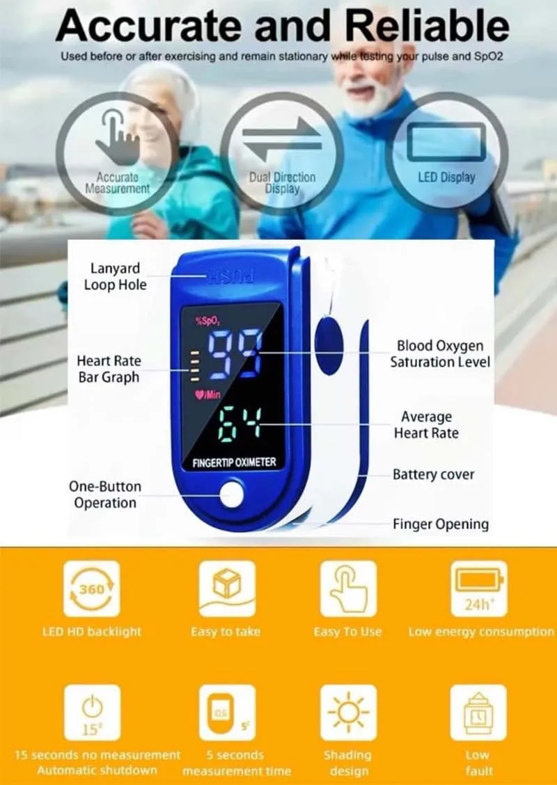Household Infrared Thermometer Digital Non Contact LCD Laser Thermometer Tool Handheld IR Temp Pyrometer Finger Pulse Oximeter