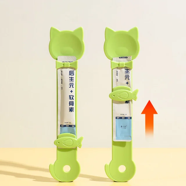 Cat Strip Feeding Spoon For Wet Semi-liquid Foods Cat Strip Squeeze Spoons Cat Supplies for Feeding Wet Treats and Supplements 3