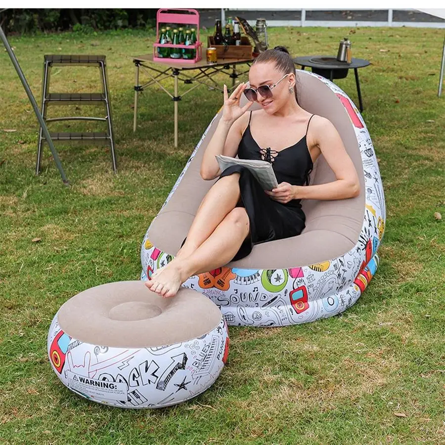 Surface flottante de canapé gonflable, PVC de haute qualité, repose-pieds, gonflage rapide, pour le salon et la chambre à coucher