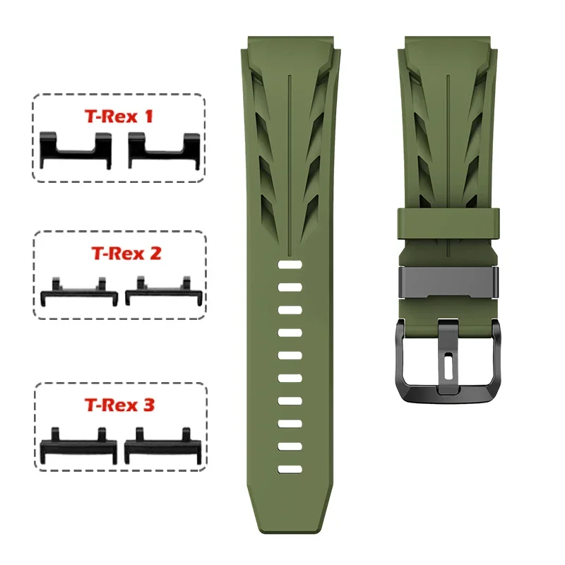 Breathable Black Silicone Strap with Metal Connector - Adjustable Sport Wristband
