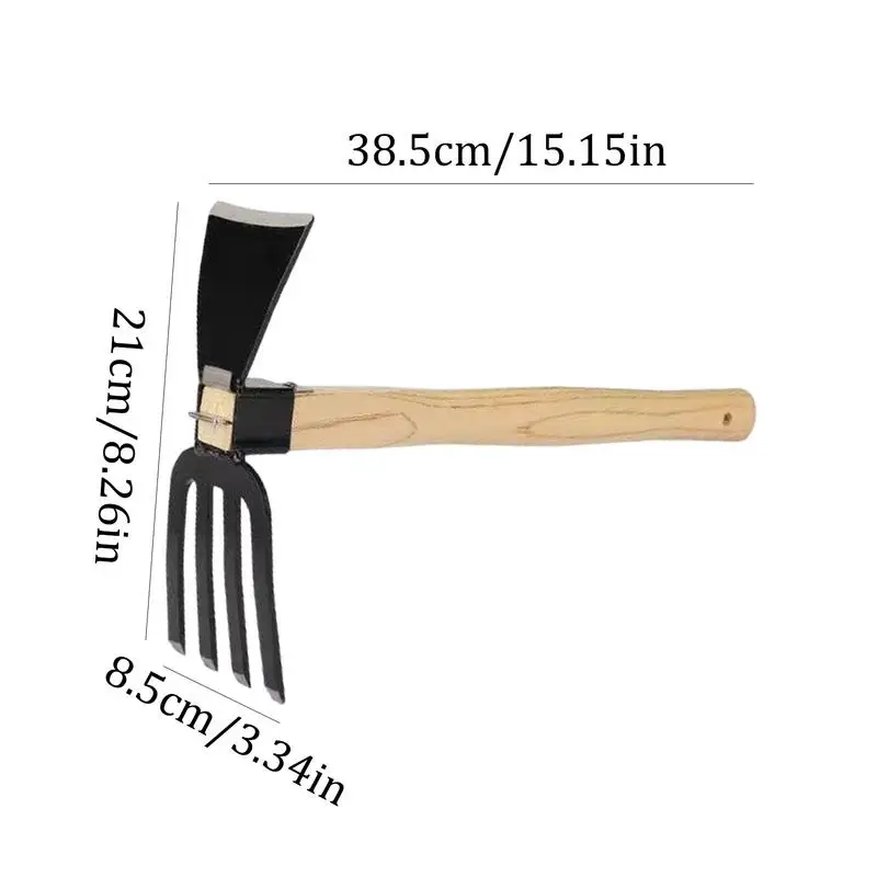 Dual Use Small Hoe Farm Garden Tools Small Lawn Rake Weeding Rake Labor-saving Loosening Soil Handheld Hoe 6