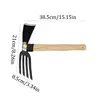 Dual Use Small Hoe Farm Garden Tools Small Lawn Rake Weeding Rake Labor-saving Loosening Soil Handheld Hoe 6