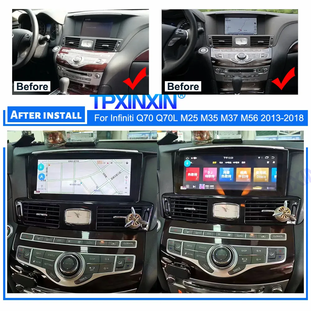 2 Din Android 11.0 For Infiniti Q70 Q70L M25 M35 M37 M56 2013-2018 Car Multimedia Player Auto Radio Stereo GPS Navi Head Unit