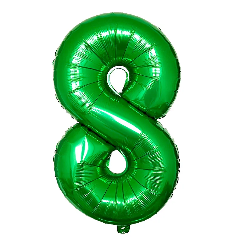 32 Zoll große dunkelgrüne Zahlenballons Dschungel Safari Geburtstagsballon Party Folienballon 0 1 2 3 4 5 6 7 8 9 Globos Bälle – Detail 10