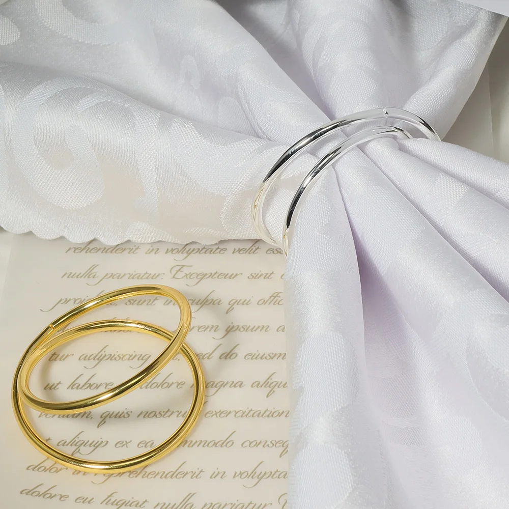 Metal Spiral Napkin Ring Buckles Simple Modern Banquet Wedding Party Hotel Dinner Adornment 3 Pcs 5Pcs