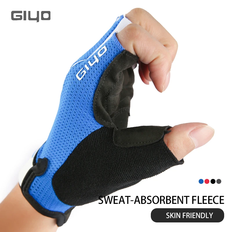 Giyo Cycling Half Finger Gloves Breathable Lycra Fabric GEL Anti-slip Damping MTB Road Bike Gloves Bicycle Fingerless Mitens 4