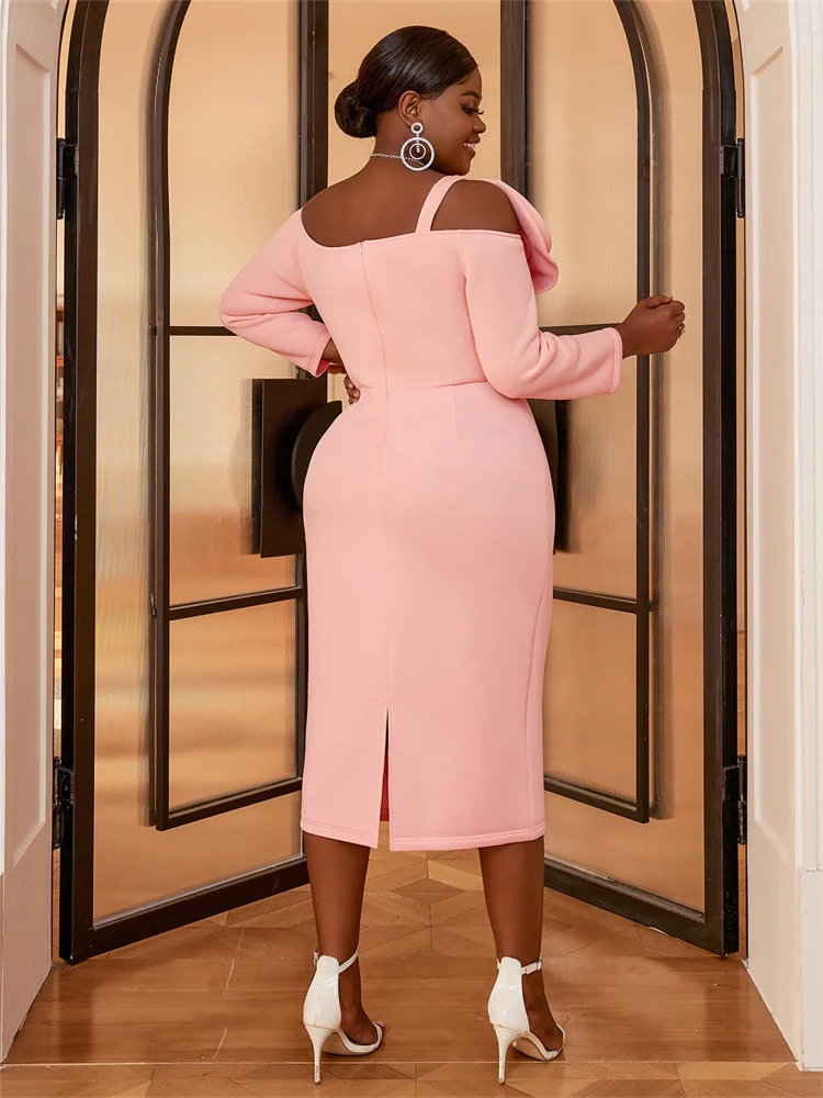 Wmstar Plus Size Women Dress Elegant Party High Waist Elagant Zipper Luxury Fashion Evening Dresses Wholesale Dropshipping 2025