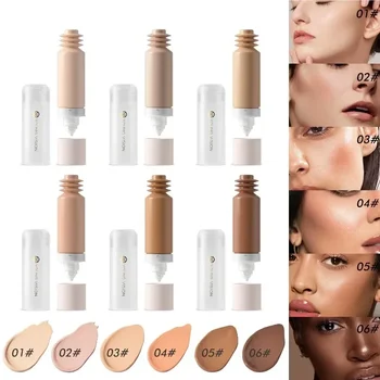 Heallor 40ml Full Cover Liquid Foundation Matte Oil Control Long-Wearing Foundation Makeup Facial Concealer Base Cream Pressed C - Thumbnail 6
