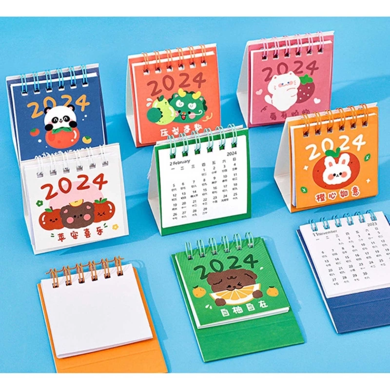 Desk Calendar, Mini 2024 Cartoon Standing Flip Desktop Calendar, Small  Daily Planning Monthly Calendar for Home - AliExpress