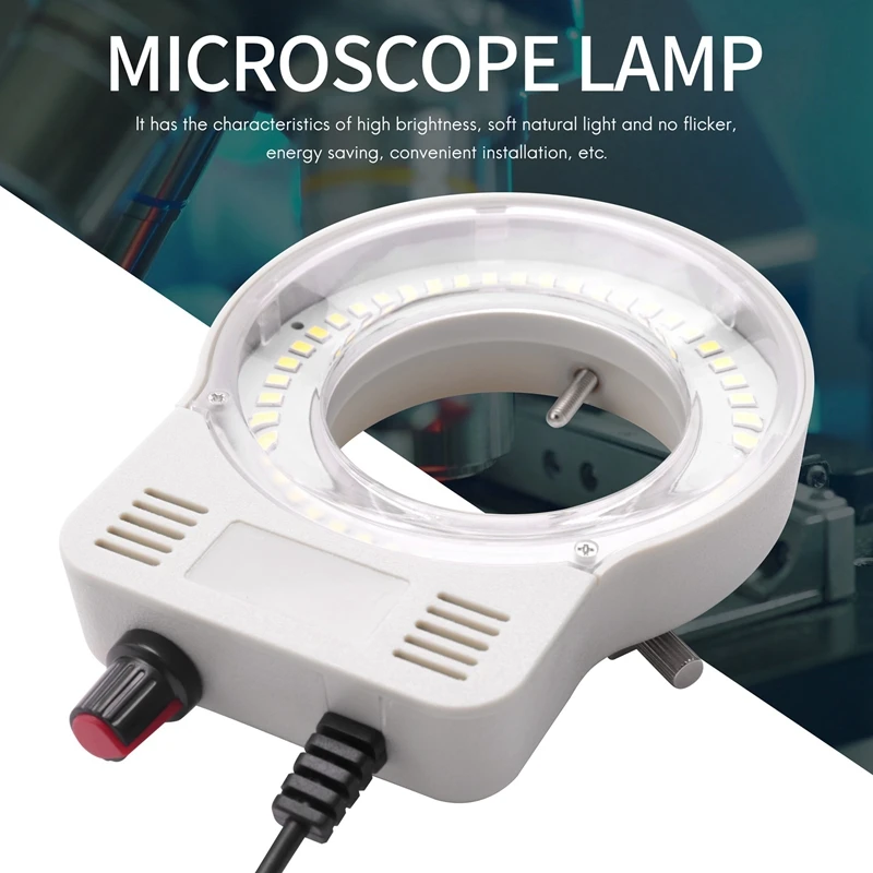 48 LED 산업용 현미경 카메라 광원 링 램프 조명, 조절식 밝기, USB 인터페이스