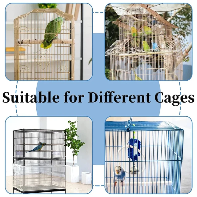 1PC Square round Bird Cage Clothes Cover Splash Proof Mosquito Net Screen Parrot Protection Net Cage Accessory 6