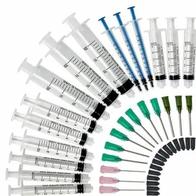 4Pcs Syringes with 4pcs 14G-25G Blunt Tip Needles And 4pcs Cap for Industrial Dispensing Syringe Epoxy Resin Kits Luer Set B