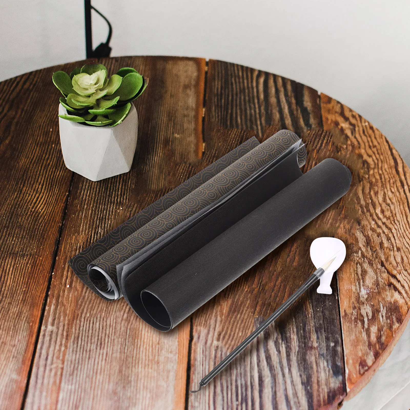 1 세트 접이식 서예 종이 중국 서예 연습을위한 물 흡수성 쓰기 천 재사용 가능한 아트 페인팅 매트 홈