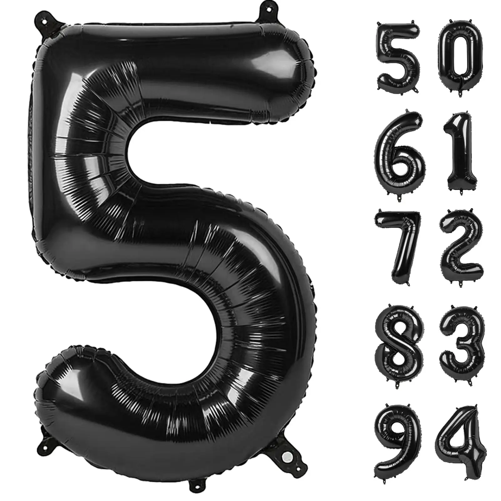 

40 Inch Black Large Numbers 0-9 Digit Helium Balloons Foil Mylar Big Number Birthday Anniversary Party Supplies Decorations