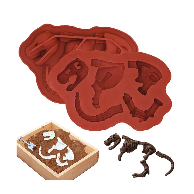 Dinosaurier Schokolade Silikonform Dino Knochen Fossil Skelett Kinder Lustige Form DIY Backwerkzeug für Süßigkeiten Gummibärchen Halloween Weihnachten – Detail 1