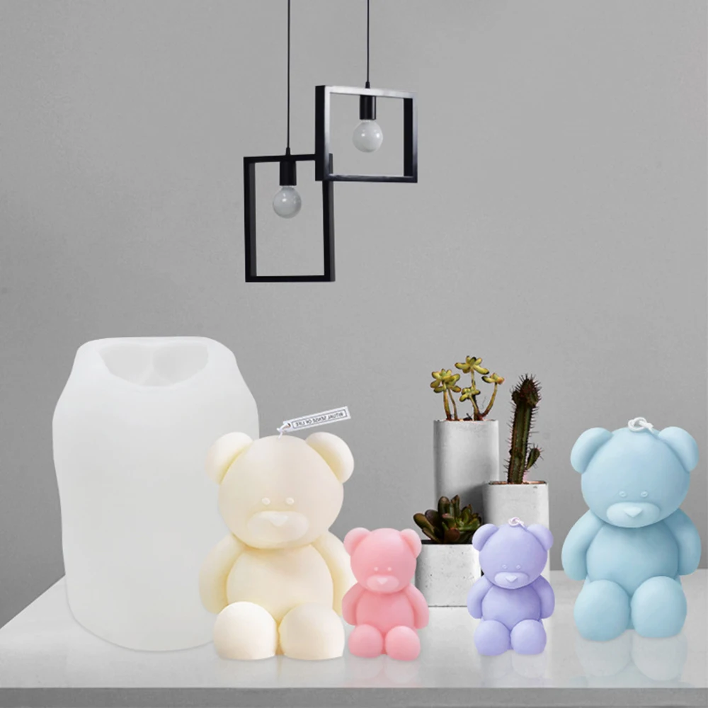 Cute Bear Silicone Mold Mini bear mold for Candle Making DIY Candle Mold Aromatherapy Plaster Soap Home Decor Gifts