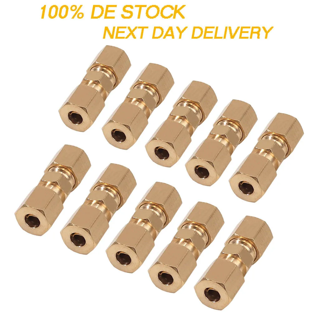 

NEW 10 Universal Brake Line Connectors, Auto Parts Parts Useful For Flareless Brake Lines 4.75mm 3/16 "