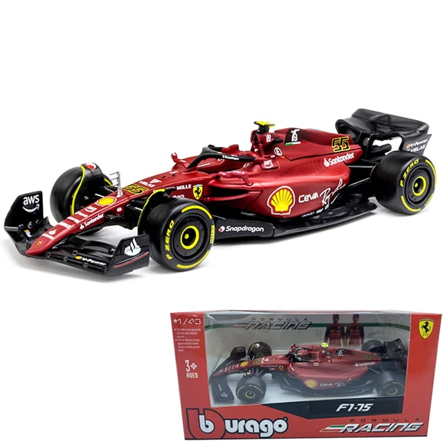 Bburago 1:43 2023 Mercedes Car #44 McLaren MCL60 Ferrari RB19 F1 Model Formula Car Static Simulation Diecast Alloy Racing Car - 2022 F1-75 55
