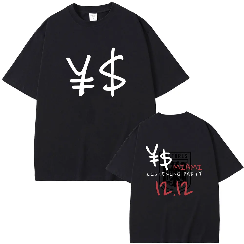 

Rapper Kanye West Vultures Music Album Cover Graphic T-shirt Men Women Hip Hop Rock Style Streetwear Men's Vintage Casual Tshirt