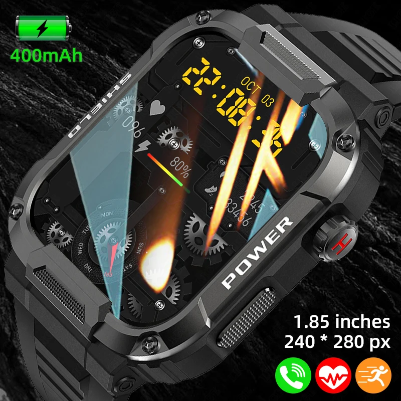 Robusto Orologio Intelligente Militare Da Uomo Ftiness Orologi Impermeabile Bluetooth Call Outdoor Sport Smartwatch Per Tutte Le Connessioni Dello Sma