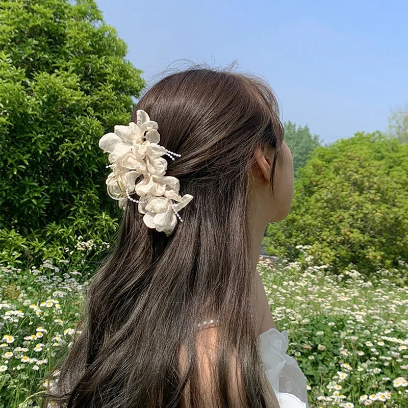 

New Korean Elegant Ins Fairy Flower Shark Clip Hair Clip Claw Headband Hairpin Crab Barrette Hair Accessories for Women Girls