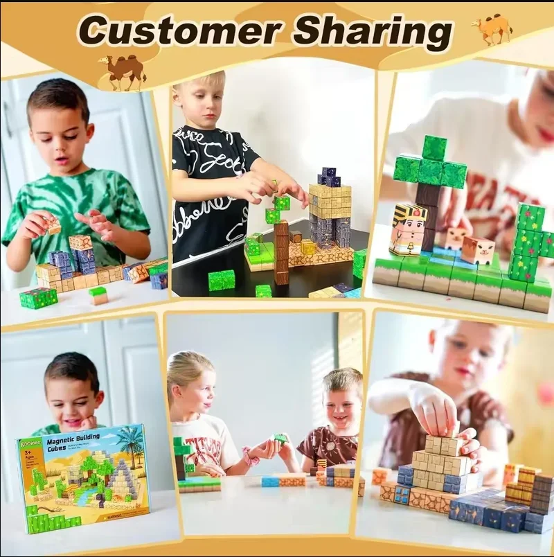 Magnetic Mine World Cube Blocks Children Educational Toys Magnetic Mountain World DIY Building Sensory Blocks Toys Gift 100PCS magnetic building blocks,magnetic assembly toy