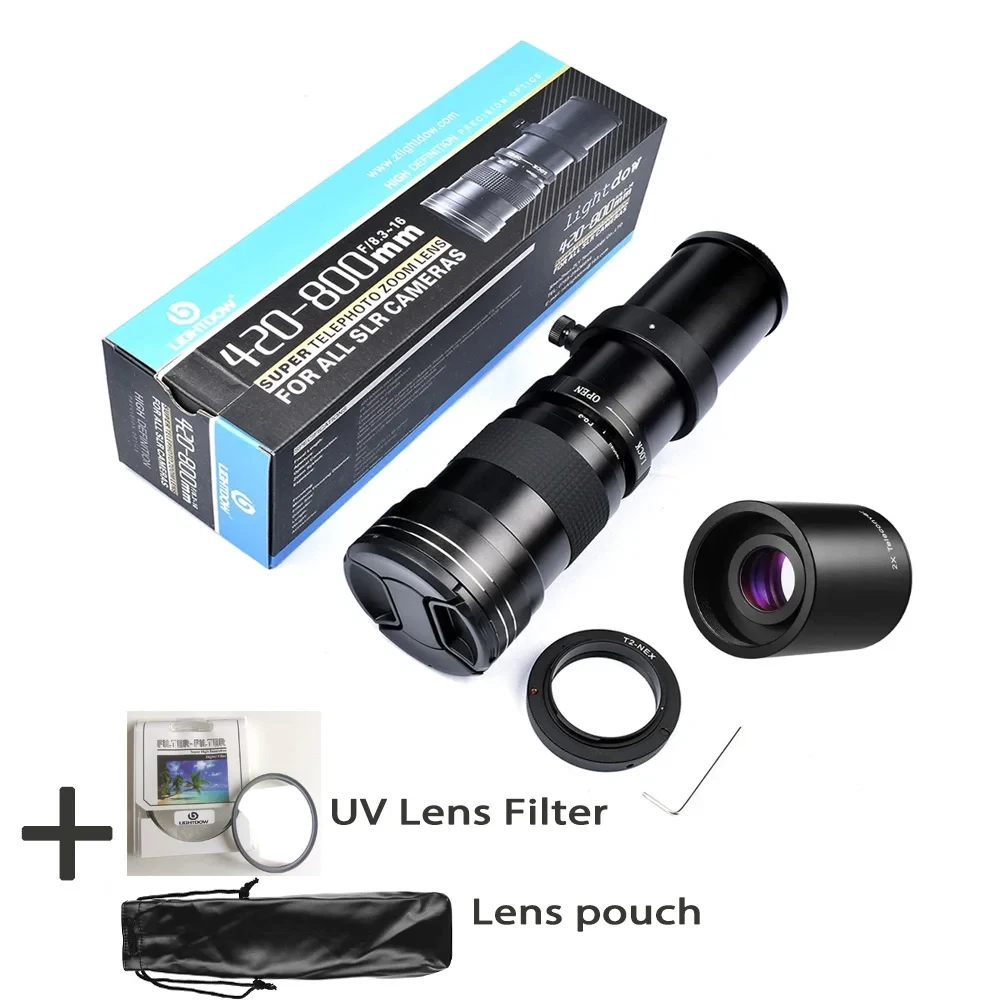 Lightdow Manual Focus Telephoto Zoom Lens 420-800mm F8.3-16 with