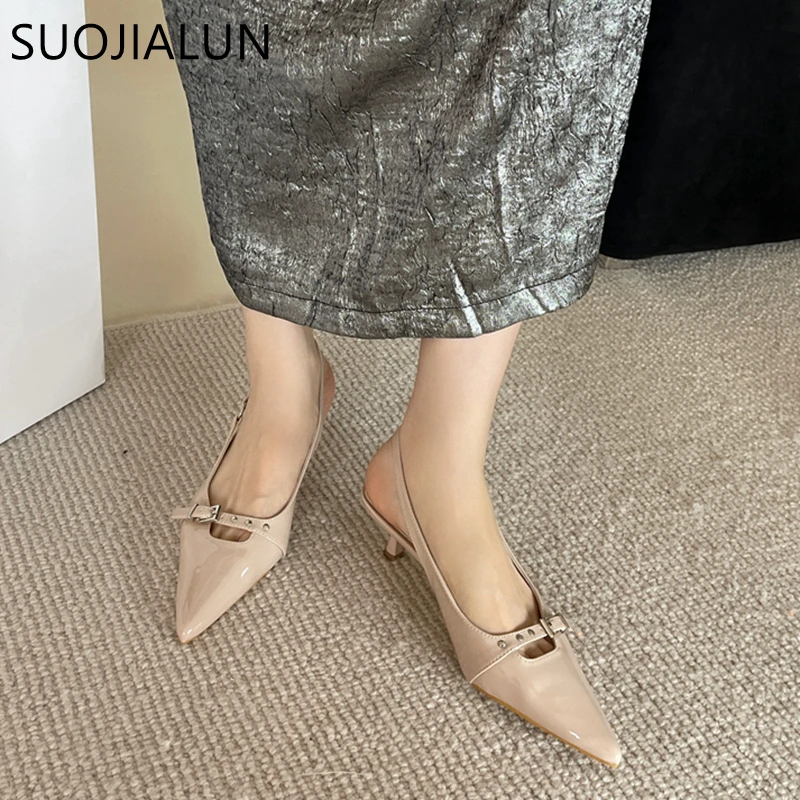 Women sandals Women Sandal Shoes Fashion Pointed Toe Shallow Ladies Elegant Slingback Shoes Shallow Dress Pumps
