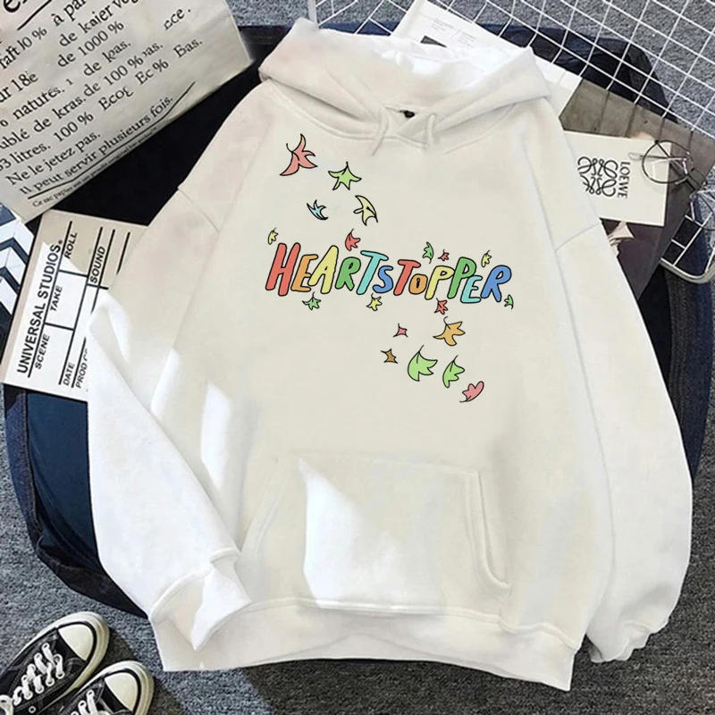 Romance Cartoon Rainbow Nick and Charlie Heartstopper Hoodies Women's Fleece Streetwear Fashion Sweatshirts Unisex Top Clothing 6