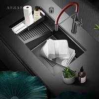 ระเบียง ASRAS พร้อมอ่างล้างหน้า อ่างล้างจานสแตนเลส 304 สีเทานาโน อ่างล้างหน้าใต้โต๊ะ อ่างล้างจานเดี่ยว 3