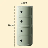 Table de chevet avec tiroirs, petite table d'appoint ronde, armoire de rangement, armoire latérale en plastique, table de nuit pour chambre à coucher, salon 3