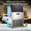 Ice Maker, 100Lbs/Day, Stainless Steel Ice Machine with 48 Lbs Capacity, Ideal for Restaurant, Bars, Home 6