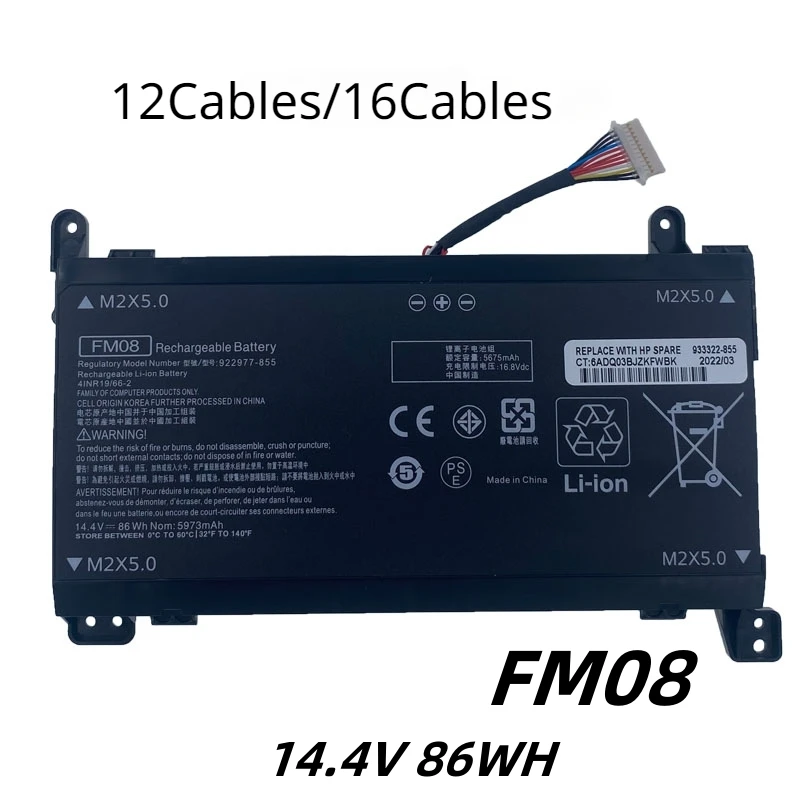 

FM08 14.4V 86WH Laptop Battery For HP Omen 17-an014ng 17-an013TX 17-an014TX TPN-Q195 HSTNN-LB8B 922753-421 922977-855