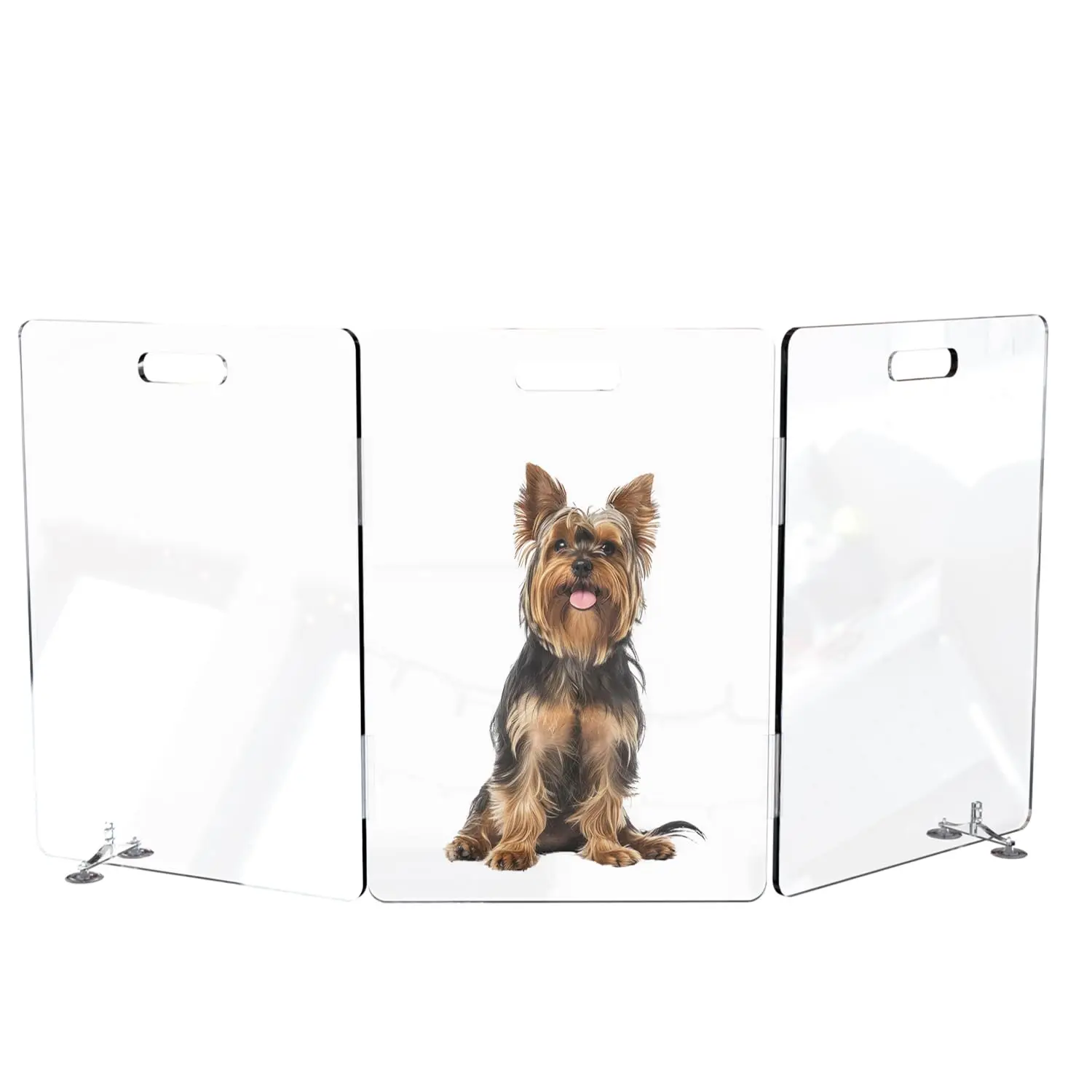 Impact Resistant Clear Acrylic Dog Gate Fence Panels 28ft High, 6 Panels, 120ft Wide Large Clear Dog Play Pen Plexiglas