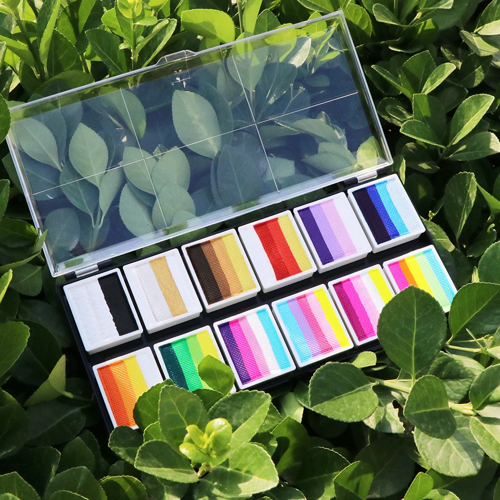 Bowitzki Professional Dream Face Paint And Body Paint for Kids Adults 12x10gm One Stroke Split Cake Rainbow Halloween 2