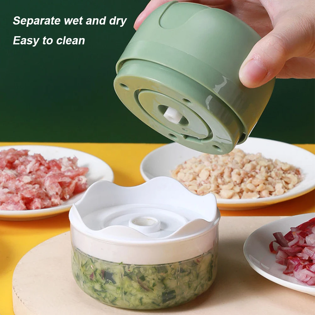 100ML 23W Garlic Mincer Masher Meat Grinders 304 Stainless Steel Blades USB Charging Rechargable for Vegetables Onions Spices 2