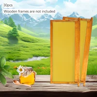 30-Pack Natural Beeswax Hive Foundations Beekeeper's Starter Kit 7.68x16.34" Beekeeping Sheets for Increased Honey Production 2