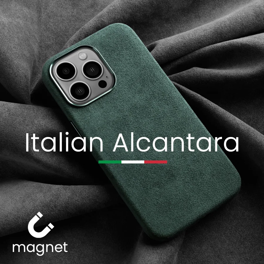 Coque iPhone 14 Cuir Alcantara