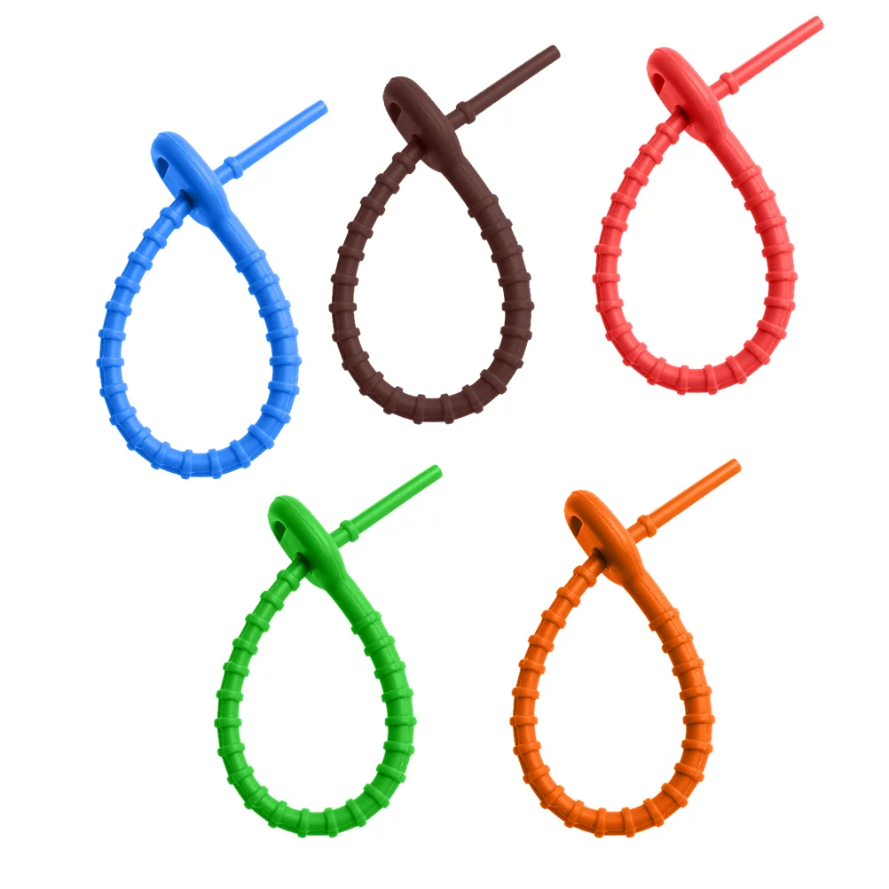 

10pcs Data Cable Organizer Silicone Headphone Wire Holder Reusable Cable Ties