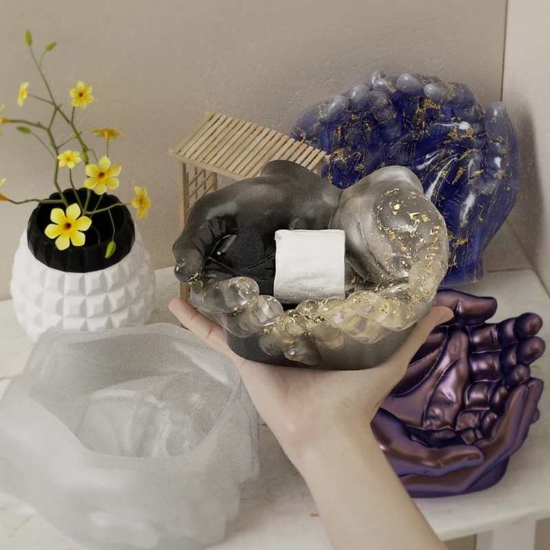 Stampo In Silicone Per Vasi In Cemento Fai Da Te - 2 Pezzi Forme Quadrata E Rotonda Per Decorazioni - Foto 9