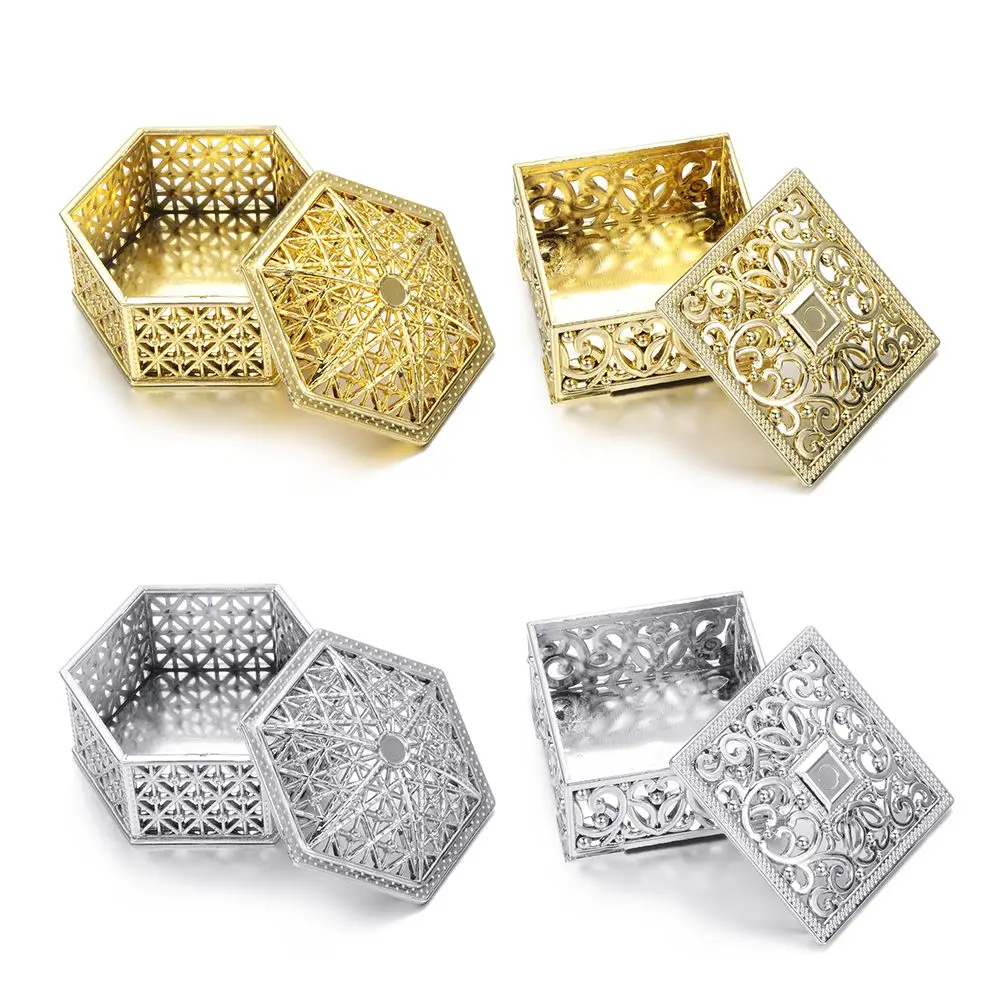 Vintage Souvenir hohle Süßigkeiten Box Schmuck Lagerung Schmuck Veranstalter Kunststoff transparent