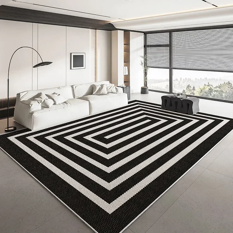 Geometric Decor carpets for living room Black White Light Luxury Rugs Decoration bedroom Non-slip Mat Large Area Rug tapis salon 2
