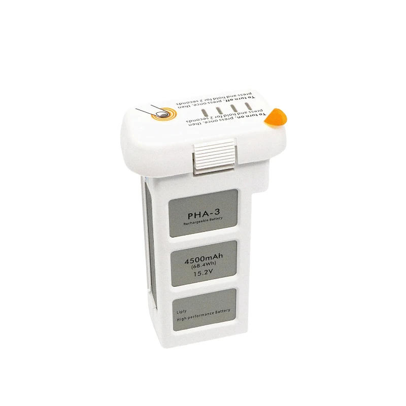 Angle de la batterie Drone Phantom 3 mettant en évidence son design compact et les connecteurs, idéale pour remplacer votre batterie compatible.