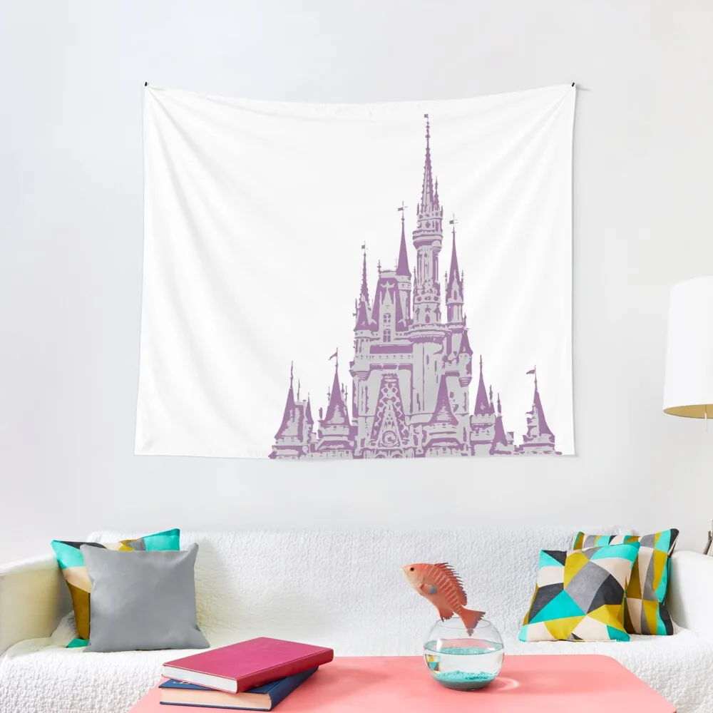 

Purple and Grey Magic Castle Tapestry Cute Decor Tapestries