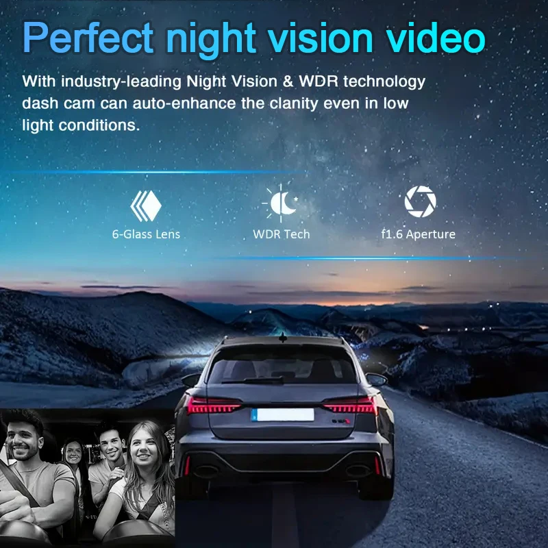 2 Camera 1080P HD Car Dash Recorder Wide Angle Recording Night Vision Recorder Cycle Recording Multifunctional Auto Accessories