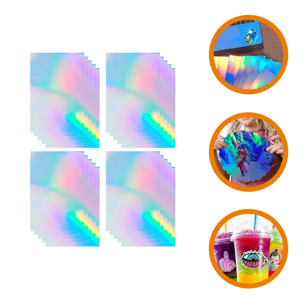 

20 Sheets Stickers Holographic Self-adhesive Paper A4 Printing Colorful Fantasy Laser Aluminum Foil Full-color Cardboard