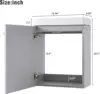 Modern Combo Bathroom Vanity with Ceramic Basin 16" Bathroom Vanity Sink for Small Space, Wall Mounted Cabinet Set 4