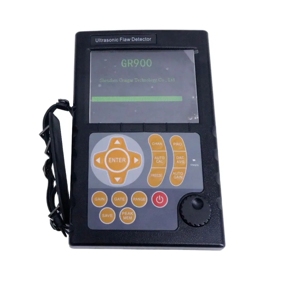 GR900 Digital Ultrasonic Flaw Detector Range 0-10000mm GR-900 Flawmeter with 2.5MHz Probe