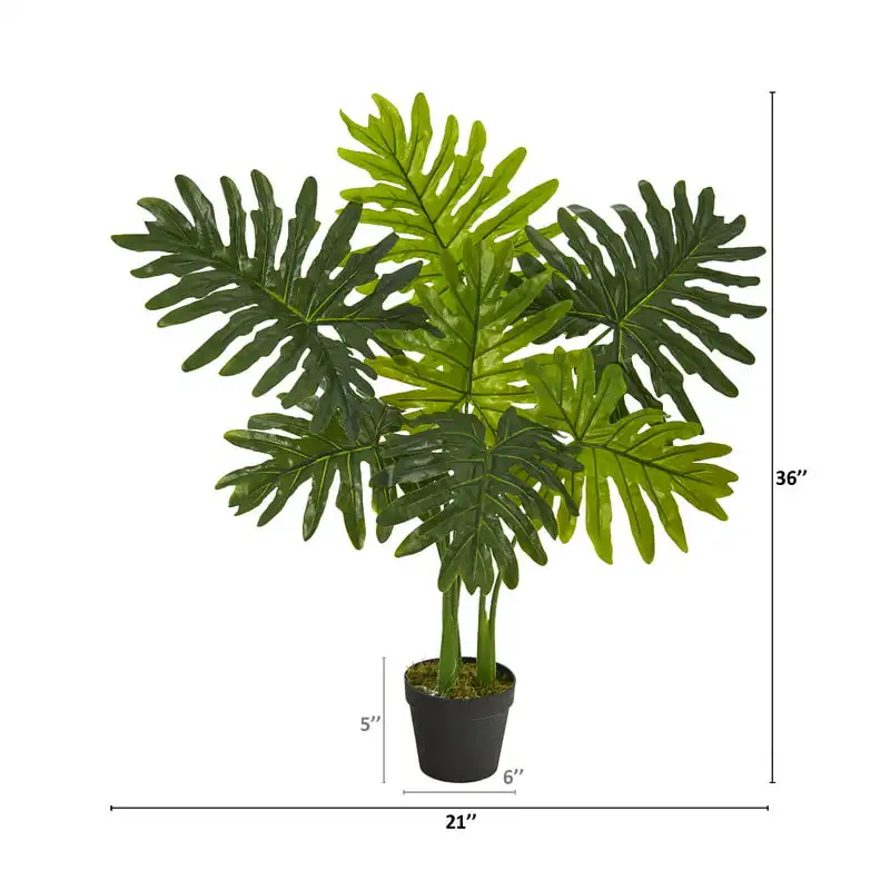

Искусственное растение Philodendron (на ощупь), зеленое